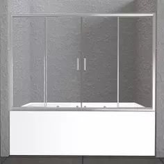Шторка для ванны 150-180 см BelBagno UNIQUE-VF-2-150/180-140-P-Cr текстурное стекло