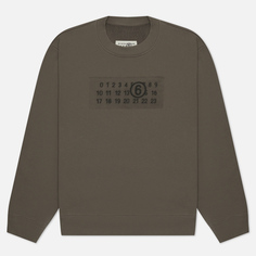 Мужская толстовка Maison Margiela MM6 Rasterised Numbers Logo, цвет коричневый, размер S