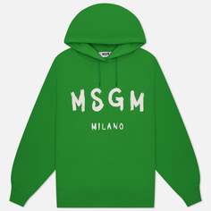 Женская толстовка MSGM Brush Stroke Logo Hoodie, цвет зелёный, размер M