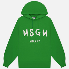 Женская толстовка MSGM Brush Stroke Logo Hoodie, цвет зелёный