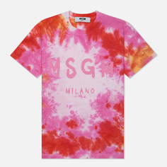 Женская футболка MSGM Impact Embroidery, цвет розовый, размер M
