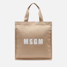 Сумка MSGM Shopping Tote, цвет бежевый