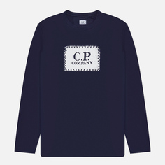 Мужской лонгслив C.P. Company 30/1 Jersey Logo, цвет синий, размер L