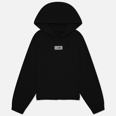 Женская толстовка Maison Margiela MM6 Front Logo Unbrushed Hoodie, цвет чёрный, размер XS