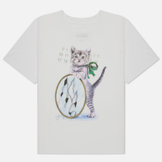 Женская футболка Maison Margiela MM6 Cat Print, цвет белый, размер S