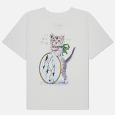 Женская футболка Maison Margiela MM6 Cat Print, цвет белый