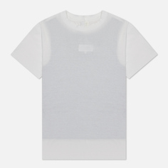 Женская футболка Maison Margiela MM6 Back Panelled Crew Neck, цвет белый