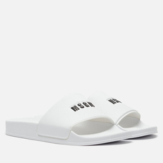 Мужские сланцы MSGM Micrologo Pool Slide, цвет белый