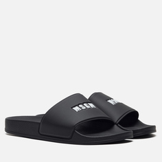 Мужские сланцы MSGM Micrologo Pool Slide, цвет чёрный