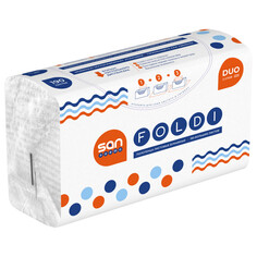 Бумага туалетная и полотенца для диспенсеров листовые полотенца бумажные SANPREMO Foldi 2-слойные 21х21см 190 листов клапан