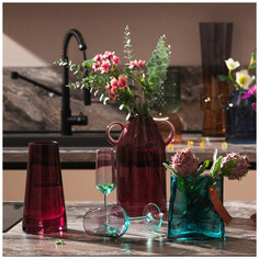 Вазы ваза BRONCO Trendy purple 15х30см стекло темно-розовая