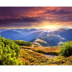 Картина на холсте Закат в горах 40x50 см Без бренда