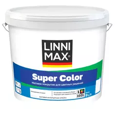 Краска для стен и потолков Linnimax Super Color моющаяся матовая цвет белый база 1 9 л Без бренда
