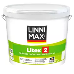 Краска для стен и потолков Linnimax Litex 2 моющаяся глубокоматовая цвет белый база 1 9 л Без бренда