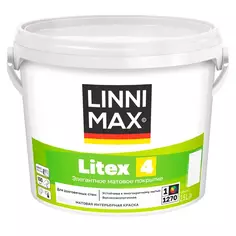 Краска для стен и потолков Linnimax Litex 4 моющаяся матовая цвет белый база 1 2.5 л Без бренда