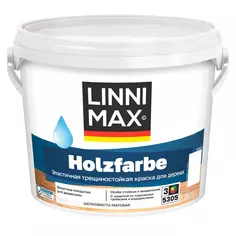 Краска фасадная Linnimax Holzfarbe моющаяся матовая прозрачная база 3 2.35 л Без бренда