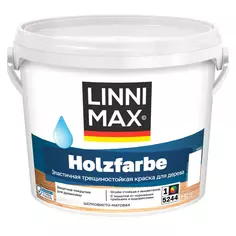 Краска фасадная Linnimax Holzfarbe моющаяся матовая цвет белый матовая база 1 2.5 л Без бренда