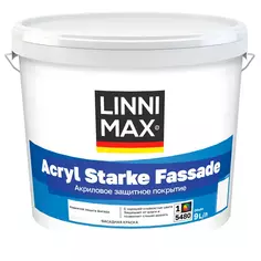 Краска фасадная Linnimax Acryl Starke Fassade моющаяся матовая цвет белый база 1 9 л Без бренда