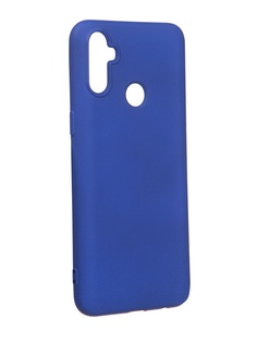 Чехол с микрофиброй DF для Realme C3 Silicone Blue rmOriginal-07