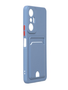 Чехол DF для Infinix Hot 20s Silicone с отделением для карты Grey-Blue inCardcase-05