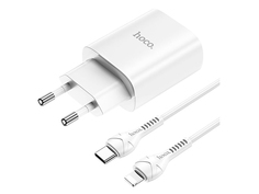 Зарядное устройство Hoco N14 1xUSB-C 3А PD20W + кабель Lightning White 6931474745033