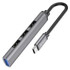 Хаб USB Hoco HB26 3хUSB 2.0 + 1xUSB 3.0 Grey 6931474765482