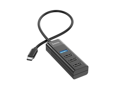 Хаб USB Hoco HB25 Easy 3xUSB 2.0/1xUSB 3.0 + кабель Type-C Black 6931474762429