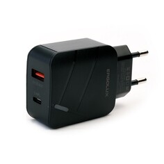 Зарядное устройство Ergolux USB+Type-C Black ELX-PA01QC-C02