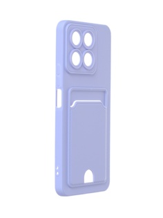 Чехол DF для Honor X8a с отделением для карты Silicone Violet hwCardcase-04