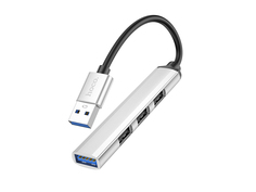 Хаб USB Hoco HB26 3xUSB 2.0/1xUSB 3.0 Silver 6931474765451