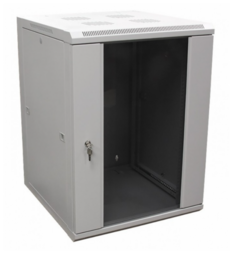 Шкаф напольный 19", 12U TopLAN TOP-MDX-R-12U60-80-GS-GY серверный 600x800, передняя дверь со стеклом, задняя сплошная металл, ножки, серый