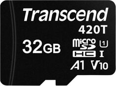 Промышленная карта памяти MicroSDHC 32Gb Transcend TS32GUSD420T 420T, Class 10, U1, UHS-I, V10, A1, 95/25MB/s, без адаптера
