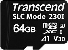 Промышленная карта памяти MicroSDXC 64Gb Transcend TS64GUSD230I 230I, UHS-I, V30, U3, A1, 100/70MB/s, без адаптера