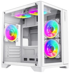 Корпус mATX GameMax Infinity Mini белый, без БП, боковая панель из закаленного стекла, USB 3.0, 2*USB 2.0, audio