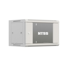 Шкаф настенный NTSS W (Китай) 15U 600х450х770мм, 2 профиля 19", дверь стеклянная, серый RAL 7035 (NTSS-W15U6045GS-2)