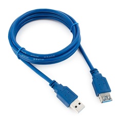 Кабель интерфейсный USB 3.0 удлинитель Cablexpert AM-AF 3 м, Pro, экран, синий, пакет