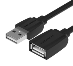 Кабель интерфейсный USB 2.0 удлинитель Vention AM-AF VAS-A44-B050 0,5 м, Black Edition