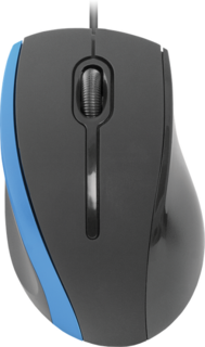 Мышь Defender MM-340 52344 черная/синяя, 3 кнопки, 1000dpi