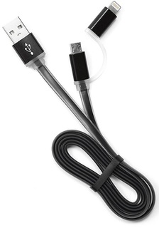 Кабель интерфейсный USB 2.0 Cablexpert CC-mAPUSB2bk1m AM/microBM 5P - iPhone lightning, 1м, комбо кабель, алюмин