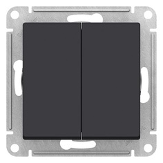 Выключатель Systeme Electric ATN001051 AtlasDesign, 2-клавишный, сх.5, 10АХ, механизм, карбон