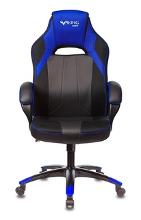 Кресло игровое Бюрократ VIKING 2 AERO черное/синее, искусственная кожа