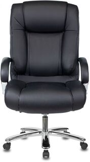 Кресло офисное Бюрократ T-9925SL руководителя, цвет черный, кожа, крестовина металл хром