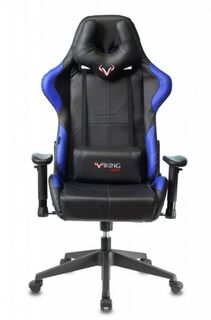 Кресло игровое Бюрократ VIKING 5 AERO BLUE цвет черный/синий, искусственная кожа, с подголов. крестовина пластик