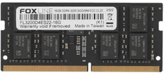 Модуль памяти SODIMM DDR4 16GB Foxline FL3200D4ES22-16G PC4-25600 3200MHz CL22 1.2V ECC