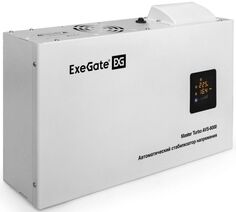 Стабилизатор напряжения Exegate Master Turbo AVS-8000 8000ВА, 100В-265В, цветной дисплей, 220В±8%, КПД 98%, 5 уровней защиты, задержка, усиленный мета