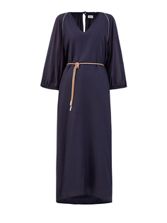 Хлопковое платье с V-образным вырезом и ювелирными цепочками Peserico