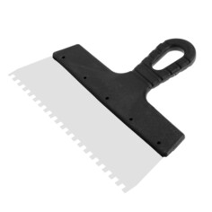 Шпатель зубчатый лом, 250 мм, зуб 6 мм, нержавеющая сталь Lom