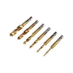 Набор сверл-метчиков тундра, tin, шестигранный хвостовик, м3 - м10, 65 - 72 мм, 6 шт. Tundra