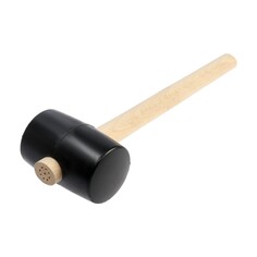 Киянка лом, деревянная рукоятка, черная резина, 65 мм, 500 г Lom