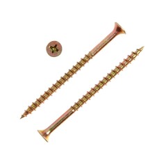 Саморез по дереву 4.2х70 мм, крупная резьба, желтый цинк, в упаковке 15 кг Tundra